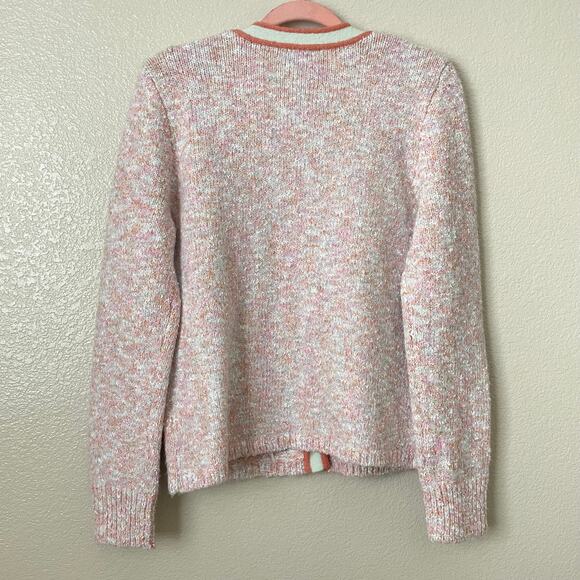 J. Crew Cardigan Womens Small Orange Pink Marled Sweater Lady Jacket Academia - Picture 8 of 11